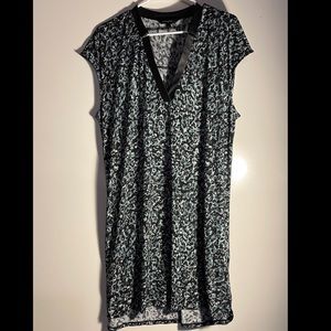 Banana Republic T-shirt dress with leather collar